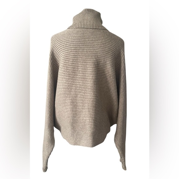 Zenana Outfitters Tan Cowl Neck Sweater with Ribbed Knit - Picture 7 of 9